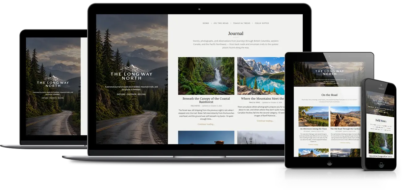 Showcasing the Venturer template in a variety of devices, from a laptop to a mobile phone