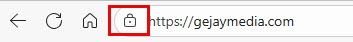 A screenshot showing the secure icon on a browser address bar