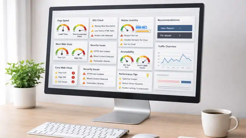 A screenshot showing performance data for a website