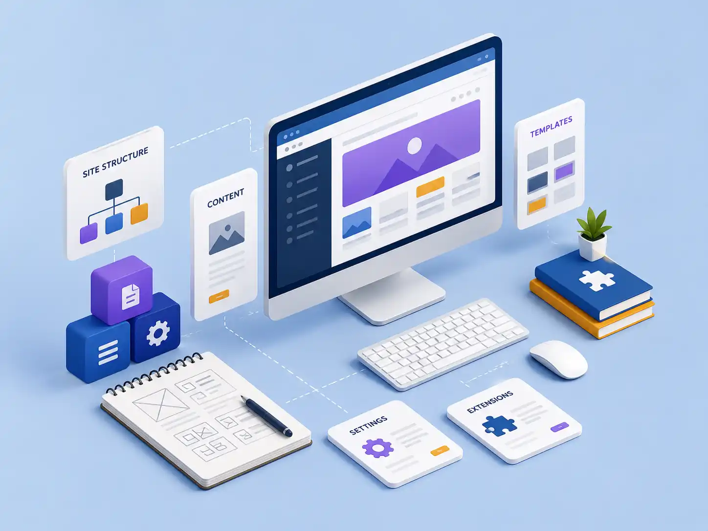 Conceptual illustration of Joomla website structure and planning