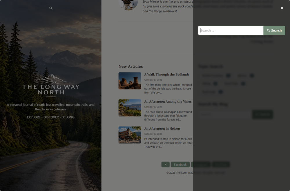 Screenshot showing the available panel search open