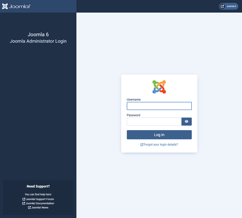 Step 5: Install Joomla screenshot