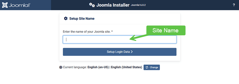 Step 1: Install Joomla screenshot